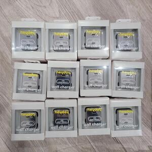 12pk heyday 2-Port 20W USB-A and USB-C Wall Charger (Chrome) New